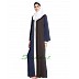 Front open abaya- Brown-Blue Front open abaya- Brown-Blue